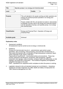 NZQA registered unit standard 21465 version 4  Page 1 of 4