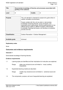 NZQA registered unit standard 20144 version 3  Page 1 of 5