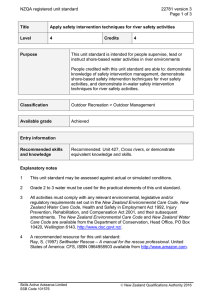 NZQA registered unit standard 22781 version 3  Page 1 of 3