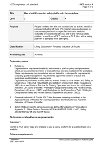 NZQA registered unit standard 18409 version 4  Page 1 of 3