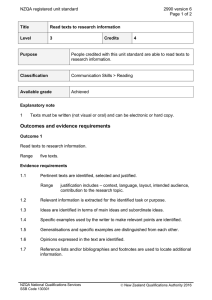 NZQA registered unit standard 2990 version 6  Page 1 of 2