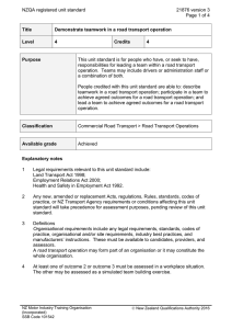 NZQA registered unit standard 21876 version 3  Page 1 of 4