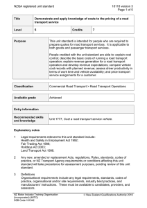 NZQA registered unit standard 18118 version 3  Page 1 of 5