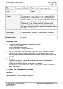 NZQA registered unit standard 21874 version 2  Page 1 of 4