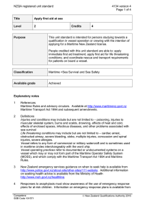 NZQA registered unit standard 4134 version 4  Page 1 of 4