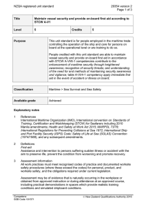 NZQA registered unit standard 29354 version 2  Page 1 of 3