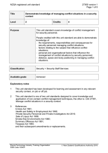 NZQA registered unit standard 27360 version 1  Page 1 of 6
