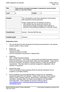 NZQA registered unit standard 27362 version 1  Page 1 of 4