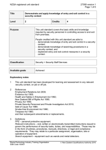NZQA registered unit standard 27368 version 1  Page 1 of 6