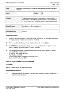 NZQA registered unit standard 7127 version 6  Page 1 of 3