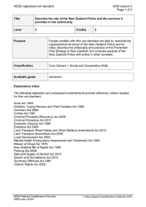 NZQA registered unit standard 4259 version 5  Page 1 of 3