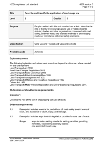 NZQA registered unit standard 4260 version 6  Page 1 of 3
