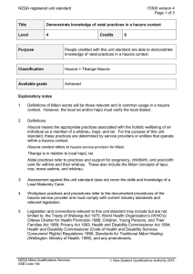 NZQA registered unit standard 15300 version 4  Page 1 of 3