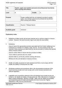 NZQA registered unit standard 15316 version 4  Page 1 of 3