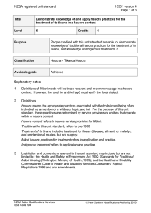 NZQA registered unit standard 15301 version 4  Page 1 of 3