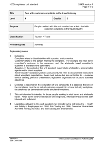 NZQA registered unit standard 26466 version 1  Page 1 of 3