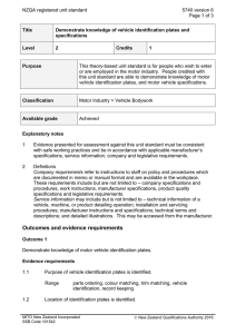NZQA registered unit standard 5740 version 6  Page 1 of 3