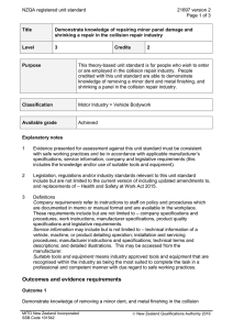 NZQA registered unit standard 21697 version 2  Page 1 of 3
