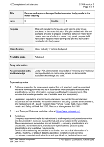 NZQA registered unit standard 21709 version 2  Page 1 of 4