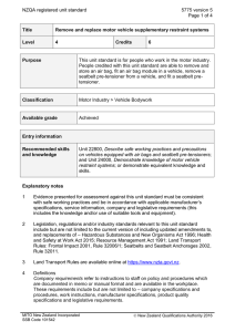 NZQA registered unit standard  Page 1 of 4 5775 version 5