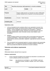 NZQA registered unit standard 23763 version 2  Page 1 of 3