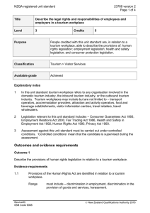 NZQA registered unit standard 23768 version 2  Page 1 of 4