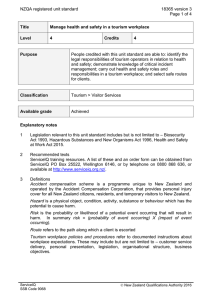 NZQA registered unit standard 18365 version 3  Page 1 of 4