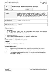 NZQA registered unit standard 13173 version 3  Page 1 of 3