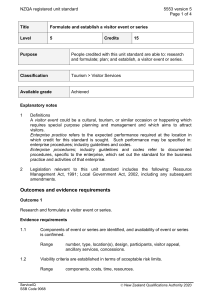 NZQA registered unit standard 5553 version 5  Page 1 of 4