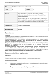 NZQA registered unit standard 5558 version 5  Page 1 of 4