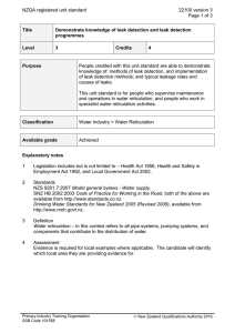 NZQA registered unit standard 22100 version 3  Page 1 of 3