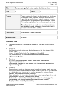 NZQA registered unit standard 22105 version 3  Page 1 of 3