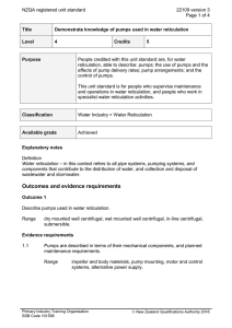 NZQA registered unit standard 22109 version 3  Page 1 of 4