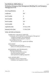 in Workplace Emergency Risk Management (Building Fire and Emergency Manager) (Level 5)