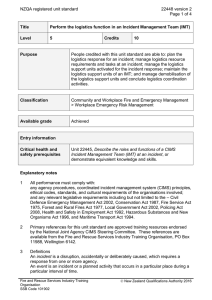 NZQA registered unit standard 22448 version 2  Page 1 of 4