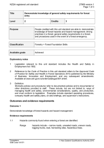 NZQA registered unit standard 27966 version 1  Page 1 of 3