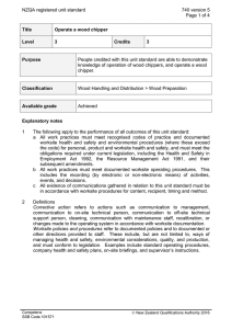 NZQA registered unit standard 740 version 5  Page 1 of 4