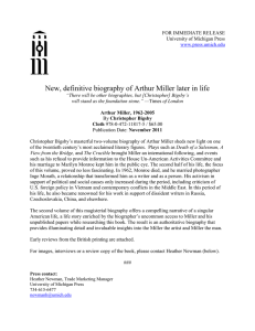 New, definitive biography of Arthur Miller later in life