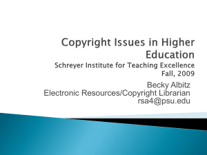 Copyright Presentation - Fall 2009