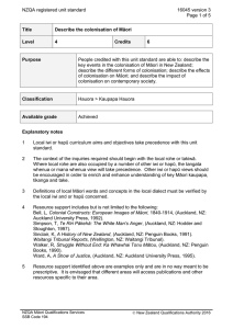 NZQA registered unit standard 16045 version 3  Page 1 of 5