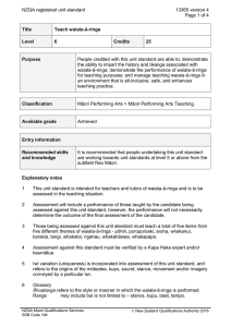 NZQA registered unit standard 13365 version 4  Page 1 of 4