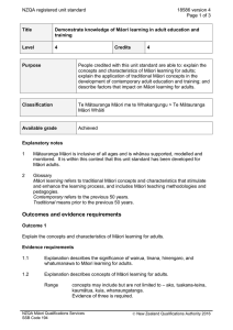 NZQA registered unit standard 18586 version 4  Page 1 of 3