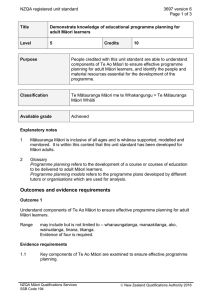 NZQA registered unit standard 3697 version 6  Page 1 of 3