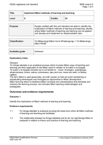 NZQA registered unit standard 3696 version 6  Page 1 of 3