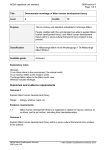 NZQA registered unit standard 3699 version 6  Page 1 of 3