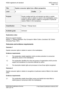 NZQA registered unit standard 16073 version 3  Page 1 of 2