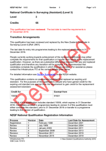 National Certificate in Surveying (Assistant) (Level 3) Level 3 Credits