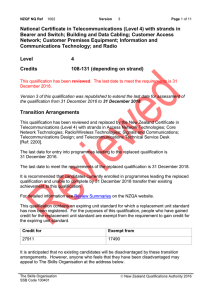 National Certificate in Telecommunications (Level 4) with strands in