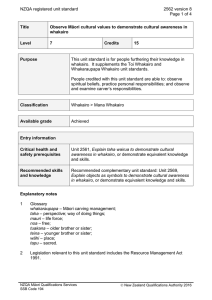 NZQA registered unit standard 2562 version 8  Page 1 of 4