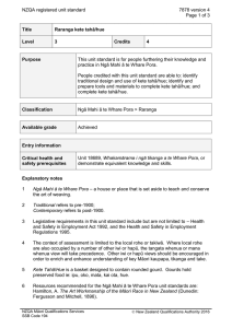 NZQA registered unit standard 7878 version 4  Page 1 of 3